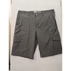 Bke Buckle Shorts Mens 38x24 Gray Cargo Hybrid Athletic Fit Baggy